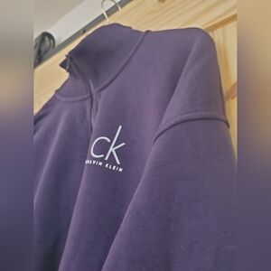 Calvin Klein XXL Dark Purple Quarter Zip Fleece Sweater